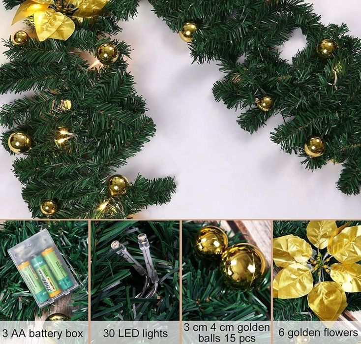 PERMUST Sztuczna girlanda jodłowa, Girlanda świąteczna 2,7m