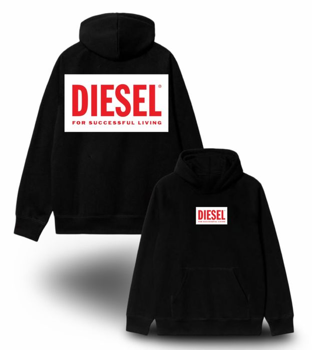 Худи Diesel Logo унисекс дизель кофта толстовка лонгслив черная