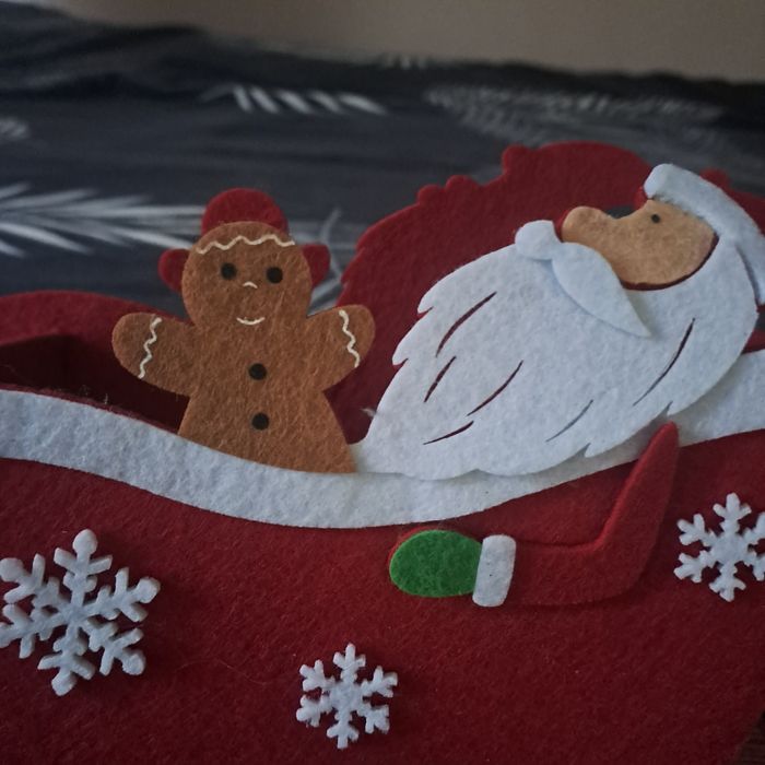 Кошик новорічний з фетру сані конверти для санти декор