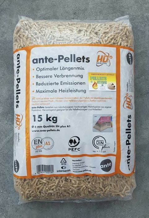 Pellet A1 6mm certyfikowany.  Sosnowy.