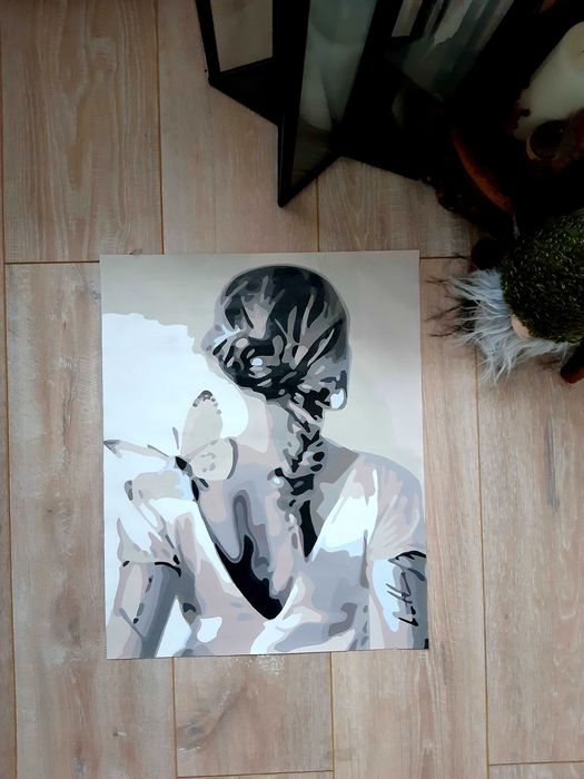 Obraz dziewczyna, kobieta z motylem