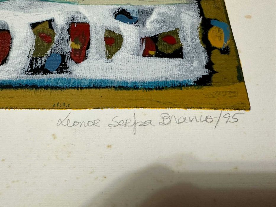 Quadro com serigrafia de Leonor Serpa Branco (Natureza Morta)