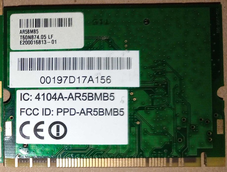 Mini PCI II адаптер AR5BMB5 T60N874.05 LF 802.11b/g