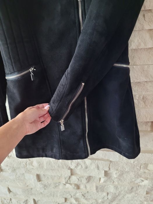 Płaszczyk zamszowy czarny s