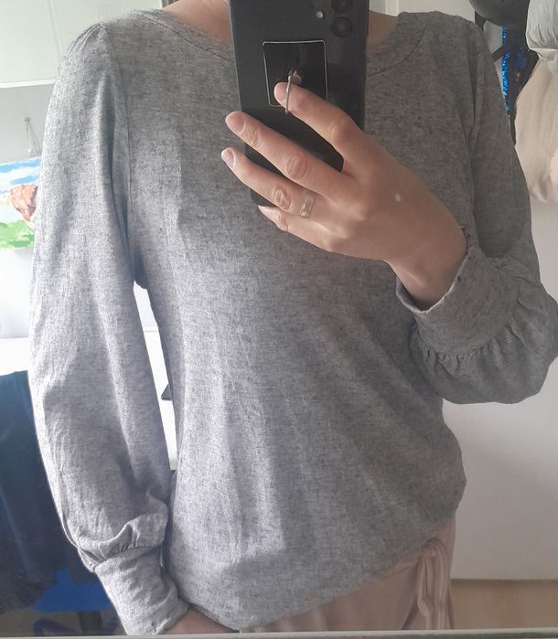 Bluzka Marks&Spencer szara sweter wiskoza i wełna dobry skład