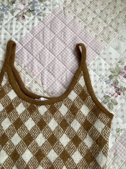 Krótki top na ramiączka w kratkę M 38 zara nowy