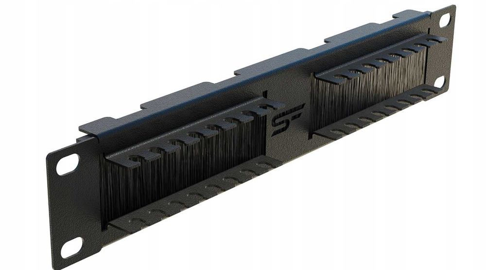 Przepust Kablowy RACK 10" 1U ze Szczotką i Mini Organizerem Stalflex