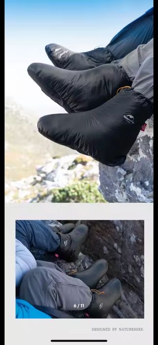 Пухові чуні Naturehike 36-47(S, M, L) теплі капці туристичні ультралегкі