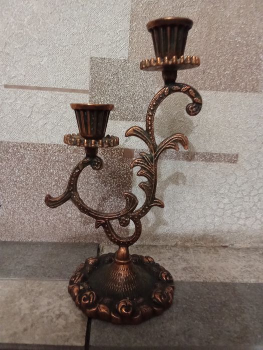 Подсвечник на две свечи бронза