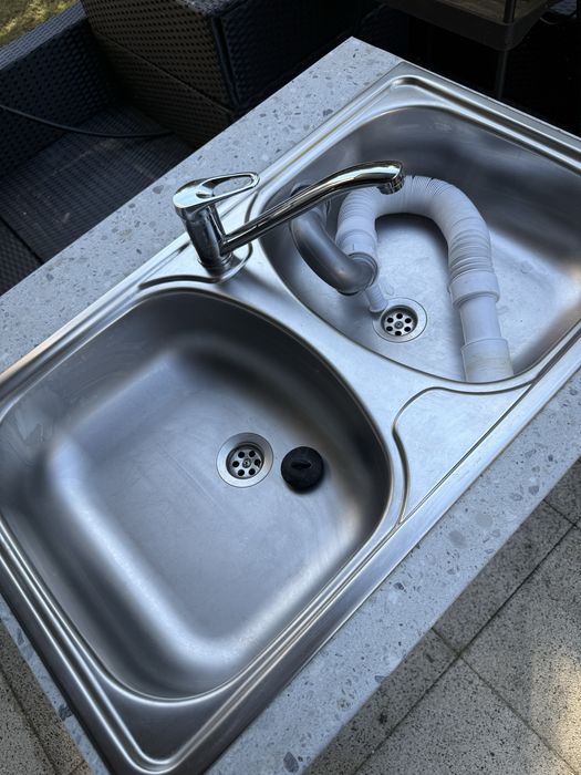 Zlew zlewozmywak dwukomorowy do domu, na ogrod, budowe