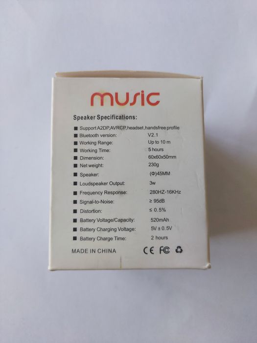 Głośnik przenośny bezprzewodowy Bluetooth micro SD MP3 muzyka w plener