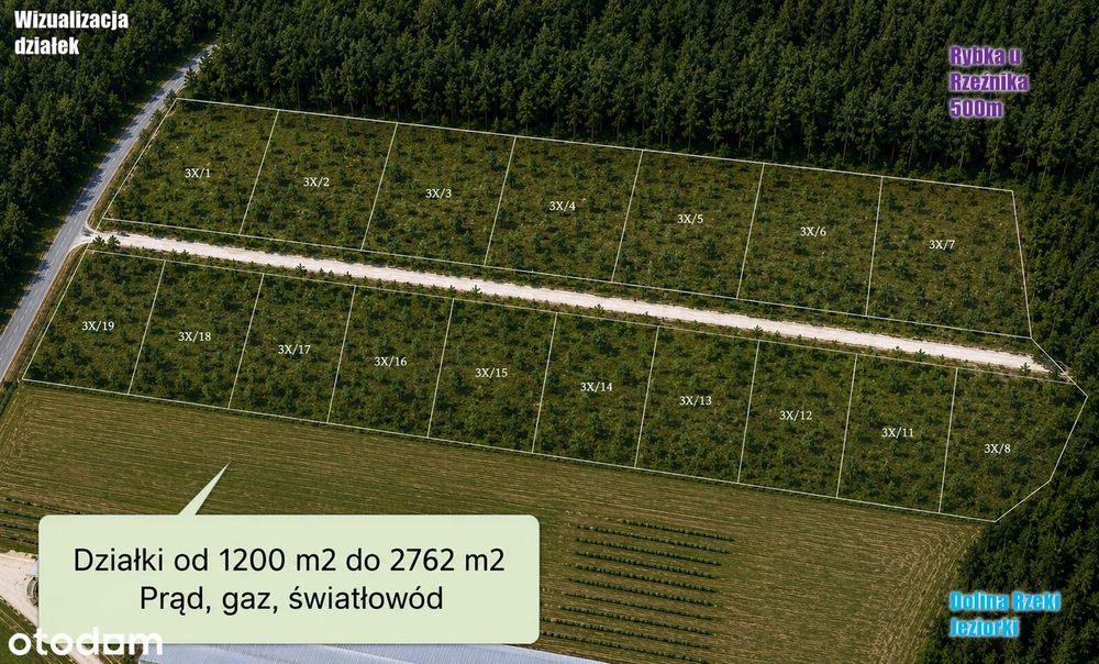 Działki budowlane nad rzeką Jeziorką, 25 min od Okęcia