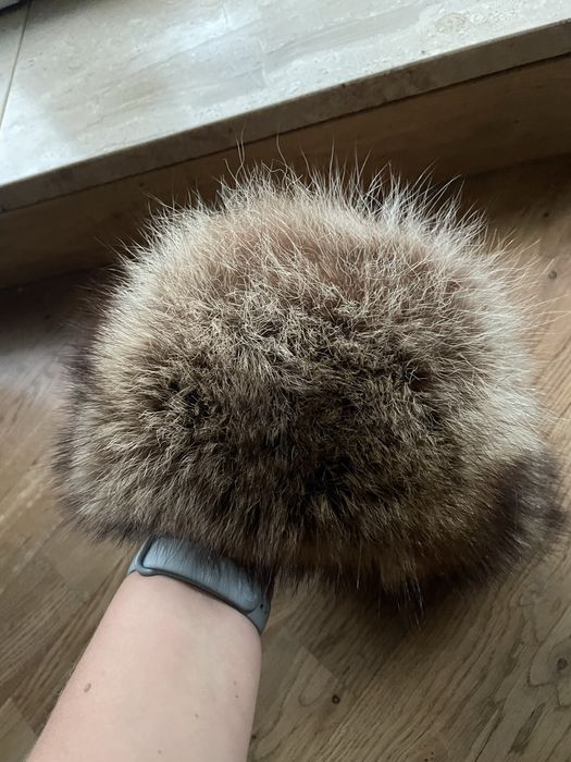 Czapka futro z lisa futro naturalne