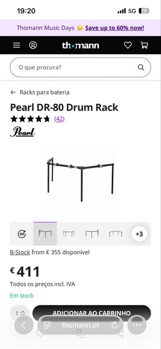 Pearl DR-80 Rack de Bateria