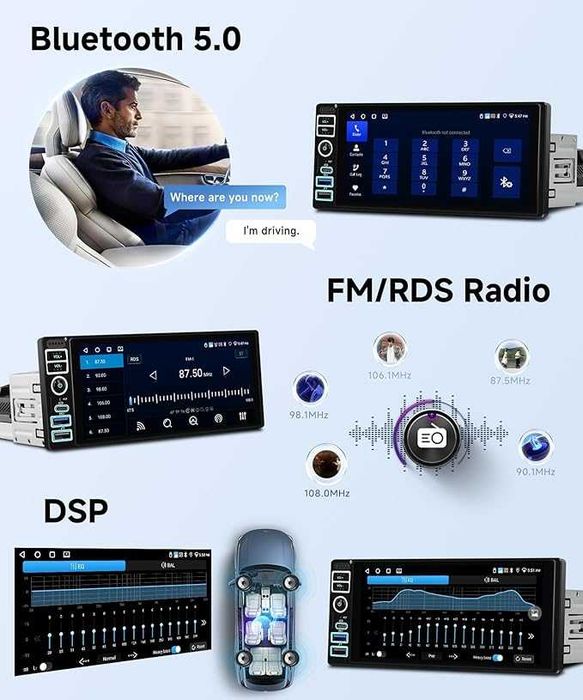 radio samochodowe 1 Din z Carplay Android Auto Bluetooth 6,9"