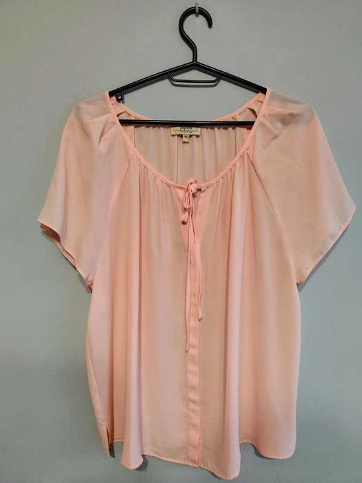 piękna elegancka pudrowa bluzka papaya plus size