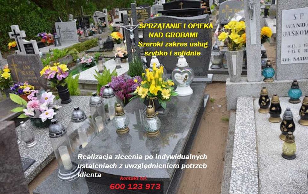 Sprzątanie i czyszczenie grobów, szeroki zakres usług.