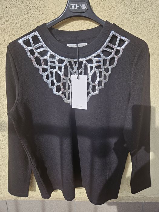 NOWA bluzka/bluza/sweter Uterqüe r. M (38) z cekinową ażurową wstawką