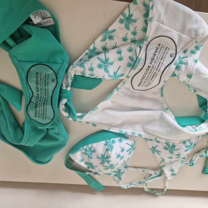 Dois conjuntos de biquinis com 3 peças cada n.°38 novos