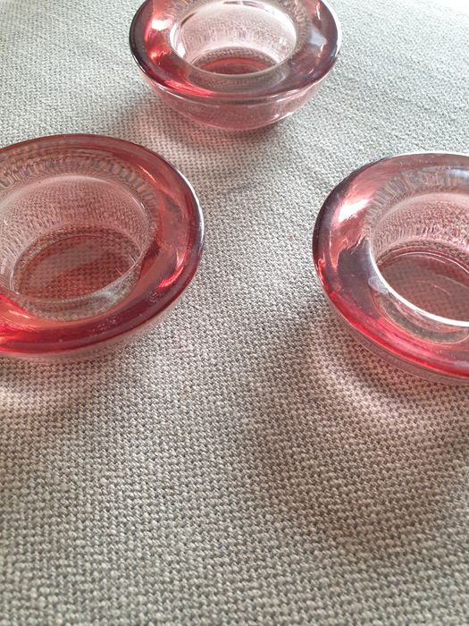 3 szklane świeczniki na tea lighty