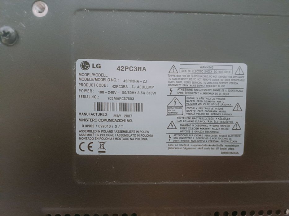 Telewizor LG 42PC3RA 42 cale
