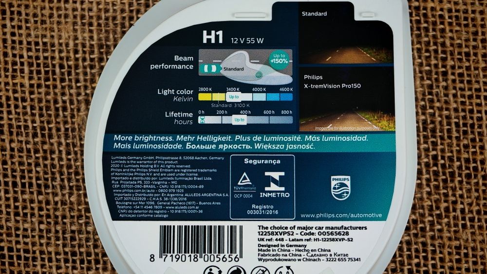 Żarówka halogenowa H1 Philips Extreme  Vision Pro 150 +150%