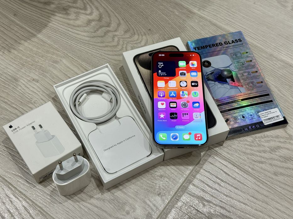 Ідеальний iPhone 15 Pro Natural Titan 512 gb Повний комплект!