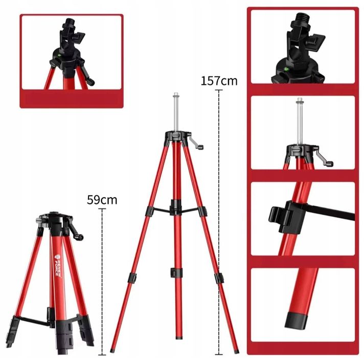 Statyw do lasera krzyżowego poziomicy 157cm trójnóg tripod + pokrowiec