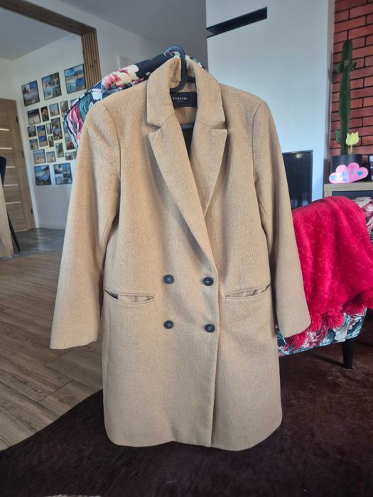 Płaszcz klasyczny xs 34 camel beż karmel reserved