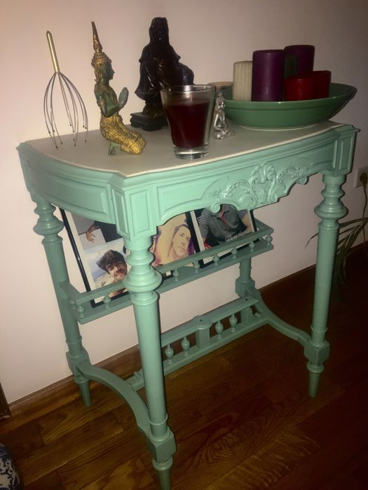 Movel de apoio antigo restaurado ccm pedra marmore