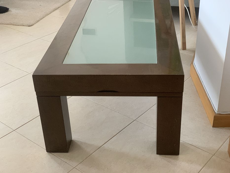 Mesa de centro madeira elevável wengue