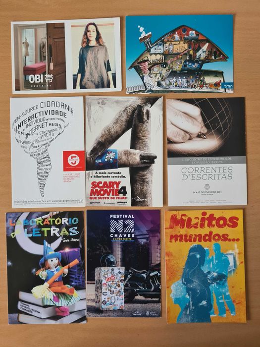 8 postais ilustrados de eventos portugueses