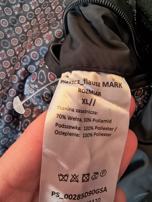 Płaszcz męski gruby czarny wełniany  Sunset Suits - XL - jak nowy!