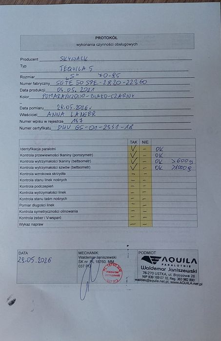 Paralotnia Skywalk Tequila 5 rozmiar S