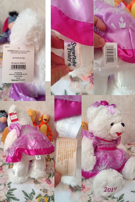 Белый мишка Dan Dee, США, 50 см (Snowflake Teddy), игрушка, коллекционный, новогодний, подарок, декор, новое
