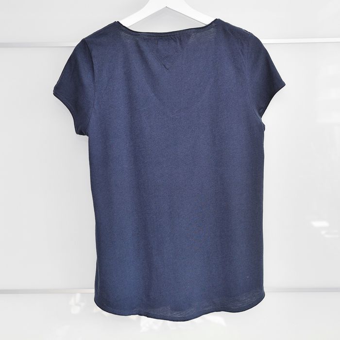 Granatowy t-shirt damski z dekoltem V Tommy Hilfiger - roz. S !!