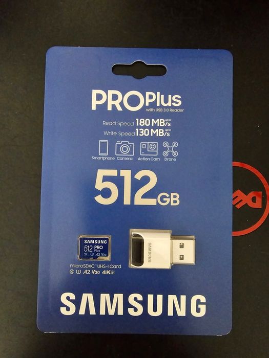 MicroSDXC 512 gb samsung pro plus