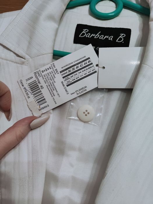 Elegancki garnitur damski komplet marynarka żakiet i długie spodnie