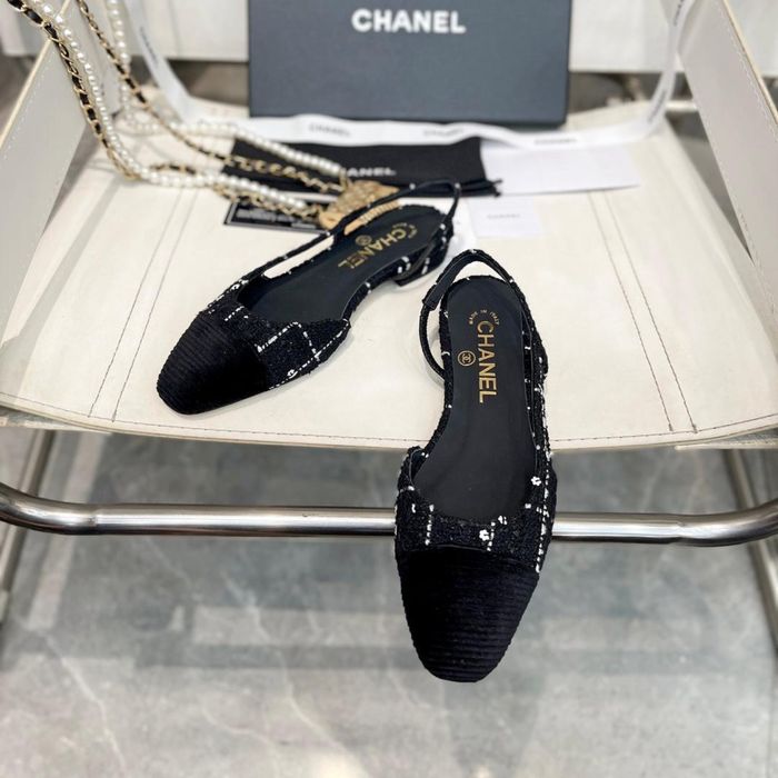 Czółenka Chanel Slingback Tweed
