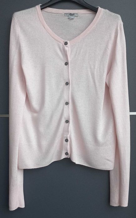 Jasnoróżowy rozpinany sweter sweterek H&M 38 M
