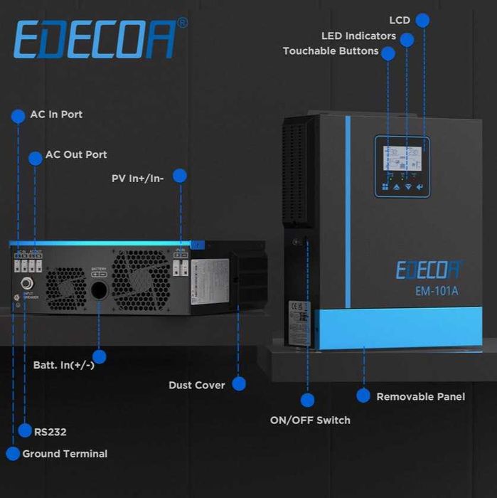 гібридний інвертор 12 вольт 1000ват