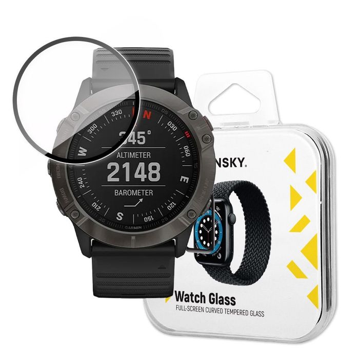 Szkło Hybrydowe Do Garmin Fenix 6 Pro Czarny