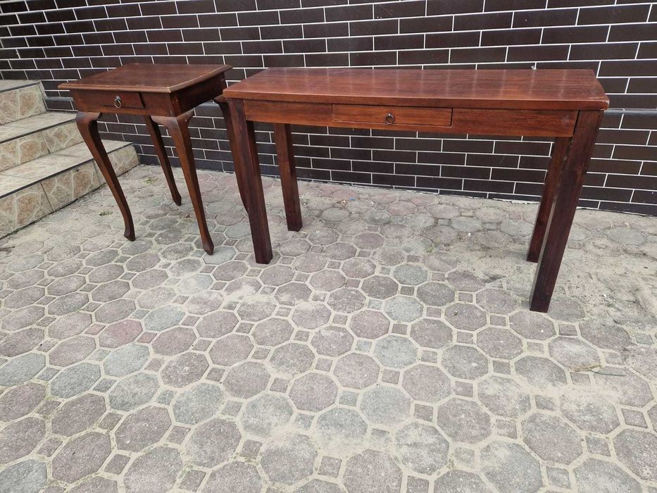 Biurko + stolik antyk antyczne drewniane zestaw antyk komplet mahoń