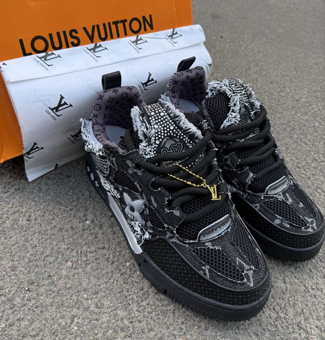 Кросівки Louis Vuitton Skate × Swarovski black / Кроси ЛВ / LV / луї вітон сваровскі лв / Луивитон Сваровски