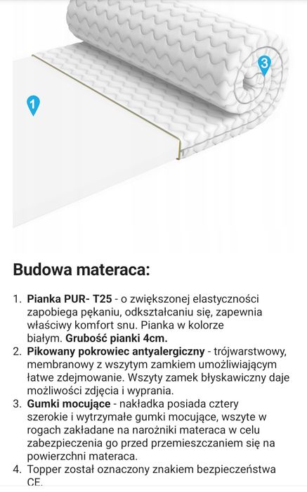 Materac nawierzchniowy 5 cm