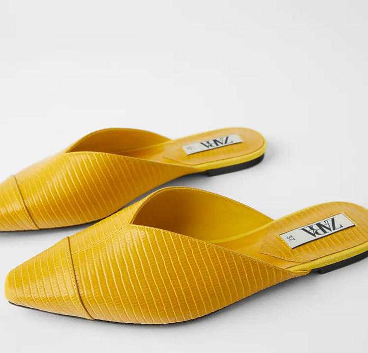 Klapki ZARA 35 NOWE żółte