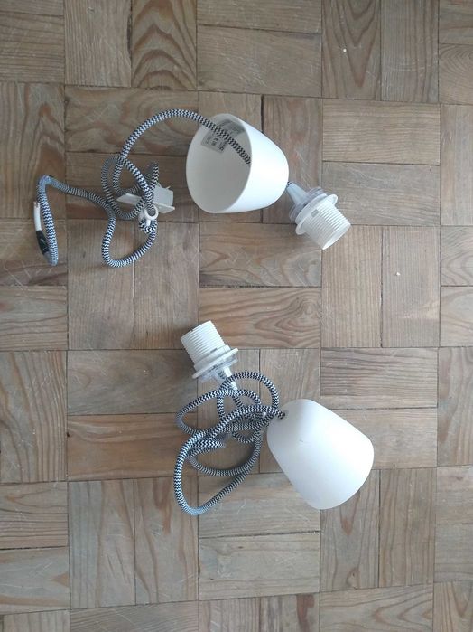 suportes candeeiro tecto , fio em "tecido"