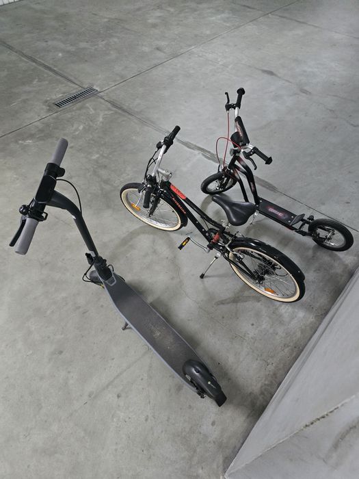 Trotinete eletrica, trotinete normal e bicicleta criança roda 24