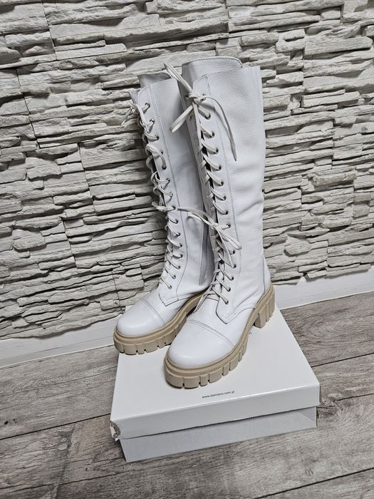 Przepiękne NOWE skórzane kozaki ze skóry naturalnej wiosenne letnie ro