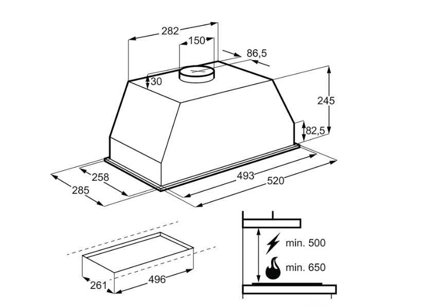 Вбудована витяжка ELECTROLUX LFG525S